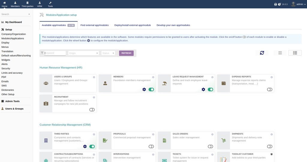 Dolibarr Enterprise Resource Planning